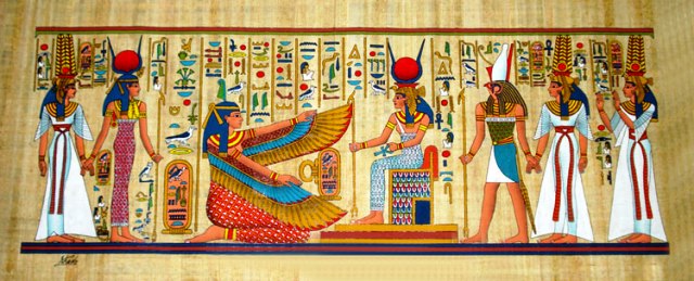 Papyrus Painting Coronation of Nefertari